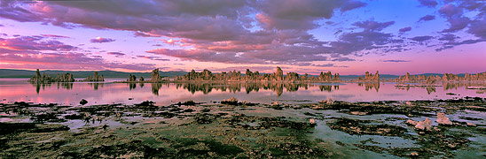 Fine Art Panoramic Landscape Photography Reflections at South Tufas, Mono Lake, Eastern Sierra